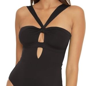 BECCA Women's Standard Color Code Convertible Bandeau One Piece Swimsuit, Asymme